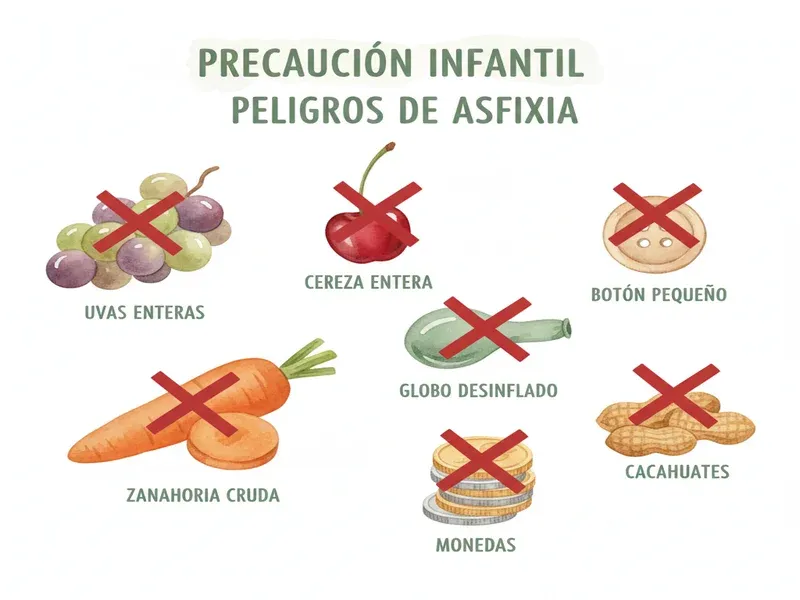 Alimentos y objetos que causan atragantamiento en bebés y niños menores de 5 años