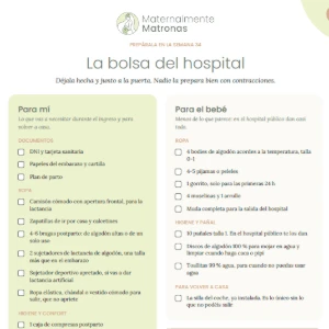 ¿Qué llevar en la bolsa del hospital para el parto? Guía gratuita de la bolsa del hospital de Maternalmente Matronas